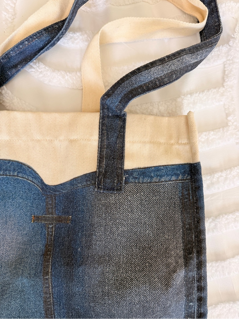 Jean Paul Gaultier Denim-Print Canvas Tote - Picture 4 of 5